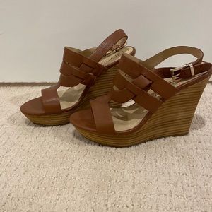 Brown wedge sandals